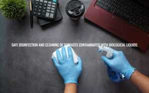 SAFE DISINFECTION AND CLEANING OF SURFACES CONTAMINATED WITH BIOLOGICAL LIQUIDS